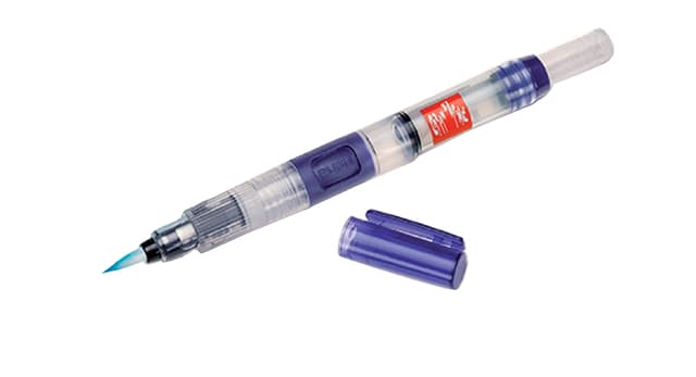 Penseel Caran d'Ache medium, breed , fibre tip set à 3st 2
