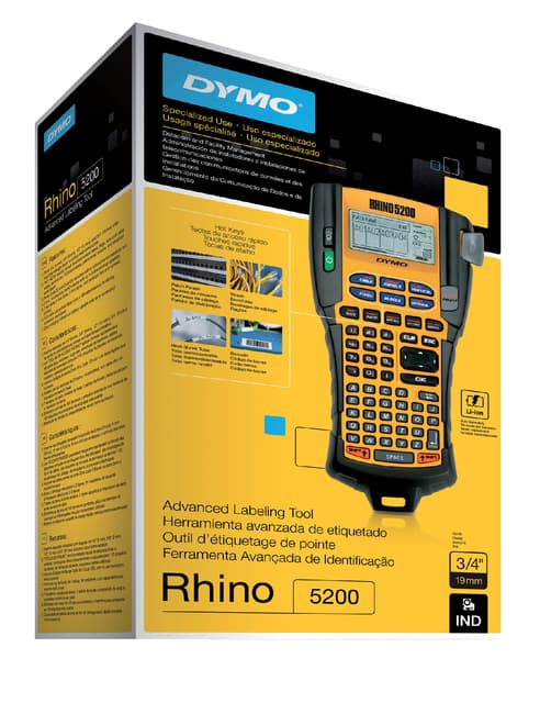 Labelprinter Dymo Rhino 5200 industrieel abc 19mm geel 4