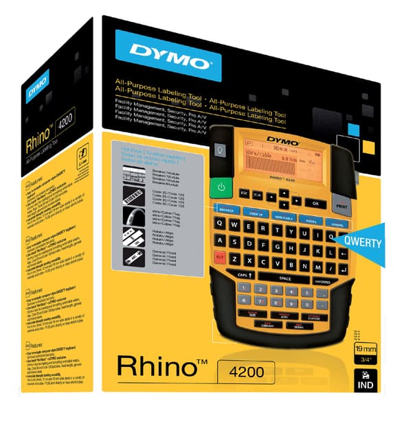 Labelprinter Dymo Rhino 4200 industrieel qwerty 19mm geel 5