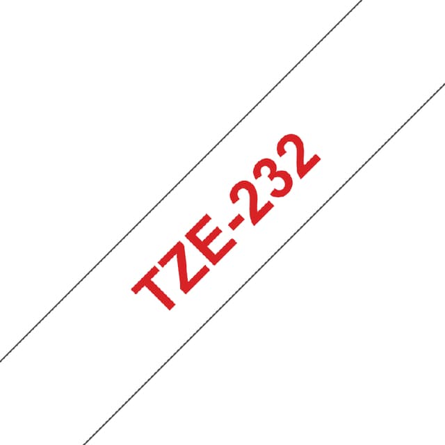 Labeltape Brother P-touch TZe-232 standaard 12mm rood op wit 2