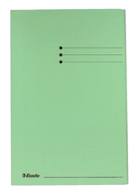 Dossiermap Esselte folio 3 kleppen manilla 275gr groen
