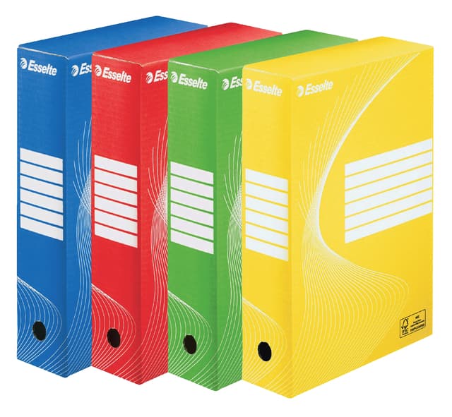 Archiefdoos Esselte Boxycolor 80mm 352x250mm geel 2