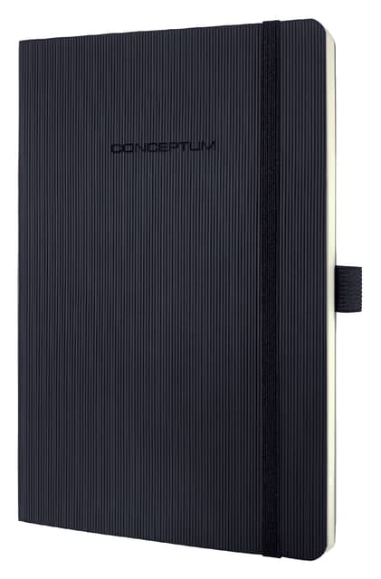 Notitieboek Sigel Conceptum Pure A5 194blz 80gr lijn softcover zwart