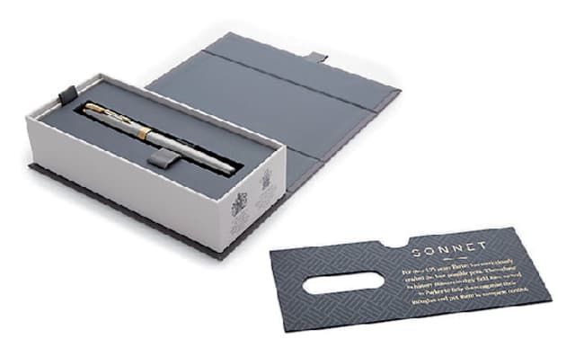 Vulpen Parker Sonnet stainless steel GT fijn 2