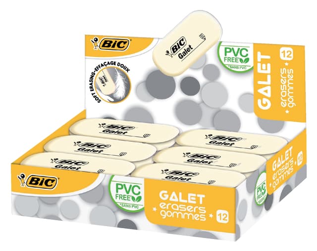 Gum Bic Galet pvc vrij zacht potlood wit 2
