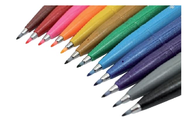 Brushpen Pentel SES15C Sign Artist standaardkleuren 12 stuks 5