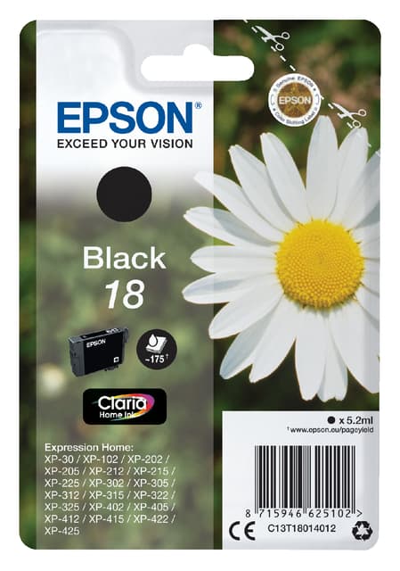 Inktcartridge Epson 18 T1801 zwart