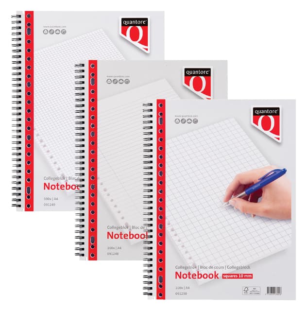 Collegeblok Quantore A4 lijn 23-gaats 4 tabs 200 pagina's 70gr 2