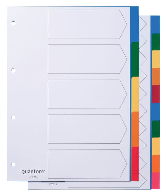 Tabbladen Quantore 4-gaats 5-delig assorti tabs PP 2