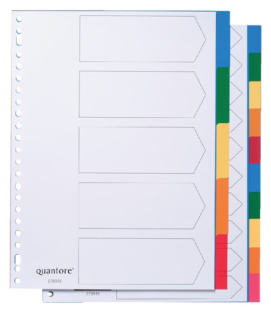 Tabbladen Quantore 23-gaats 5-delig assorti tabs PP 2