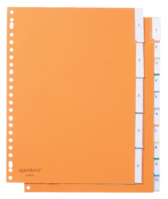 Tabbladen Quantore 23-gaats 10-delig met venster assorti PP 2