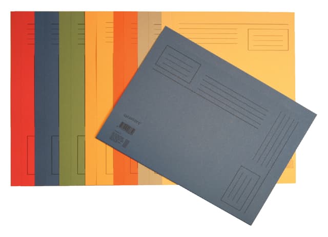Vouwmap Quantore Folio ongelijke zijde 230gr grijs 2
