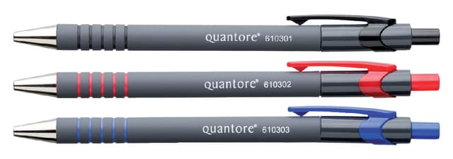 Balpen Quantore rubbergrip drukknop rood medium 2