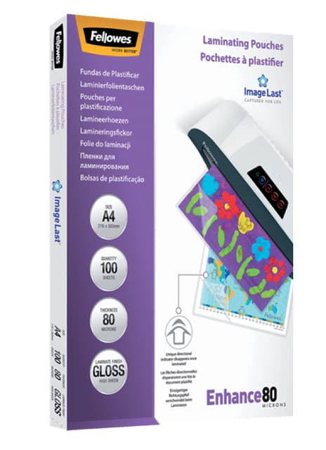 Lamineerhoes Fellowes A4 2x80micron glans 100 stuks 4