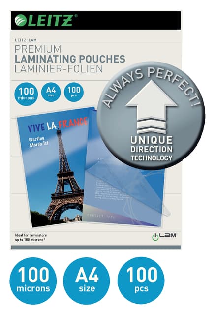 Lamineerhoes Leitz iLAM A4 2x100micron 100 stuks 2
