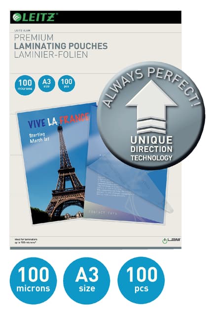 Lamineerhoes Leitz iLAM A3 2x100micron 100 stuks 2