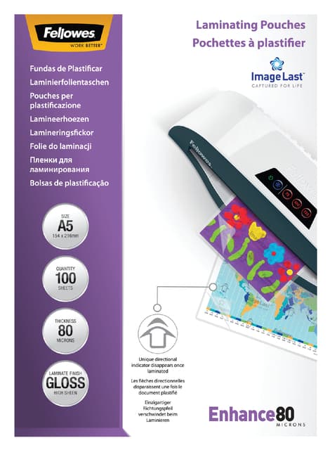 Lamineerhoes Fellowes A5 2x80micron glans 100 stuks 3