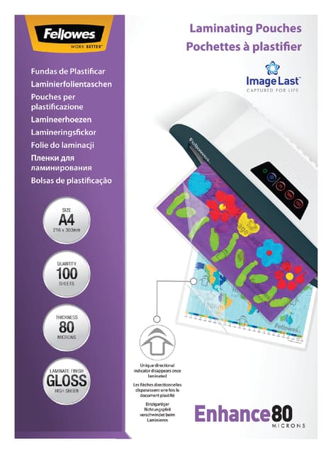 Lamineerhoes Fellowes A4 2x80micron glans 100 stuks 3