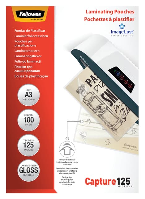 Lamineerhoes Fellowes A3 2x125micron glans 100 stuks 3