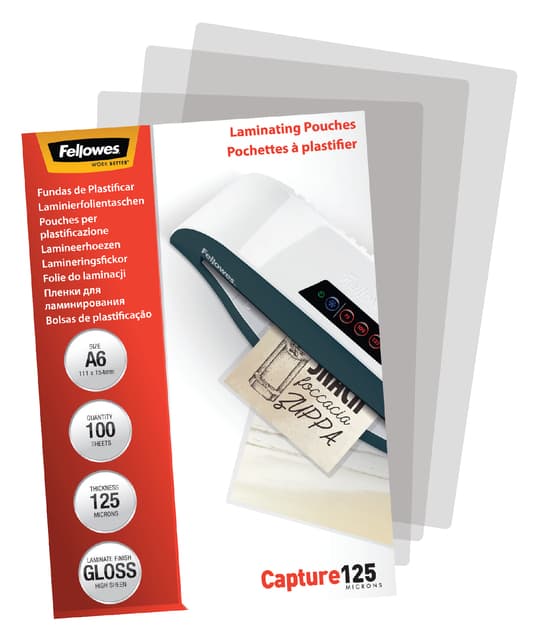 Lamineerhoes Fellowes A6 2x125micron glans 100 stuks 2