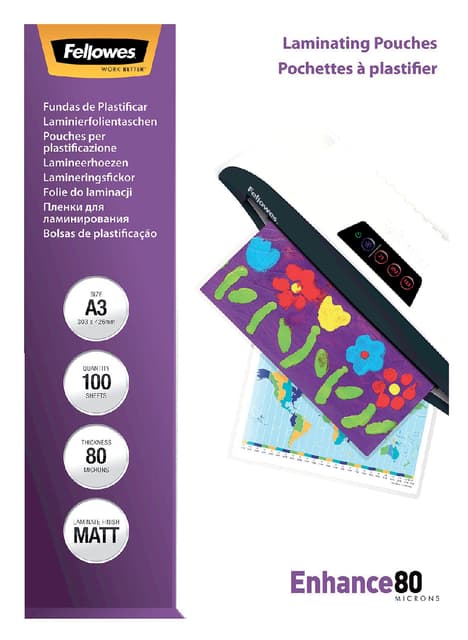 Lamineerhoes Fellowes A3 2x80micron mat 100 stuks 3