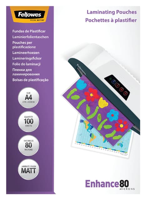 Lamineerhoes Fellowes A4 2x80micron mat 100 stuks 3