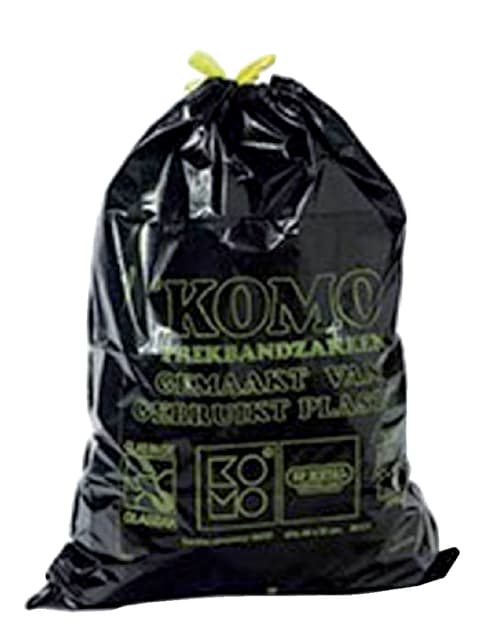 Vuilniszak Komo 60 liter met trekband zwart rol à 15 stuks 2