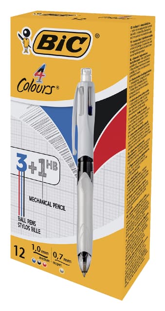 Balpen Bic 3kleuren met vulpotlood HB 0.7mm medium wit 2