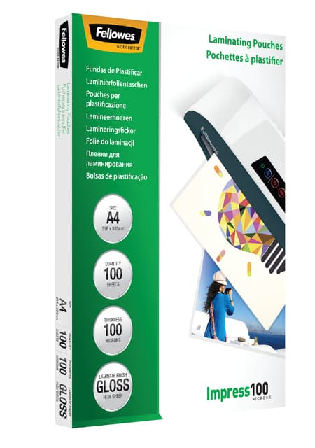 Lamineerhoes Fellowes A4 2x100micron glans 100 stuks 3