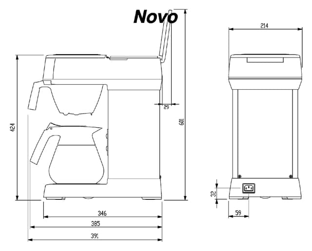 Koffiezetapparaat Bravilor Novo inclusief glazen kan 2
