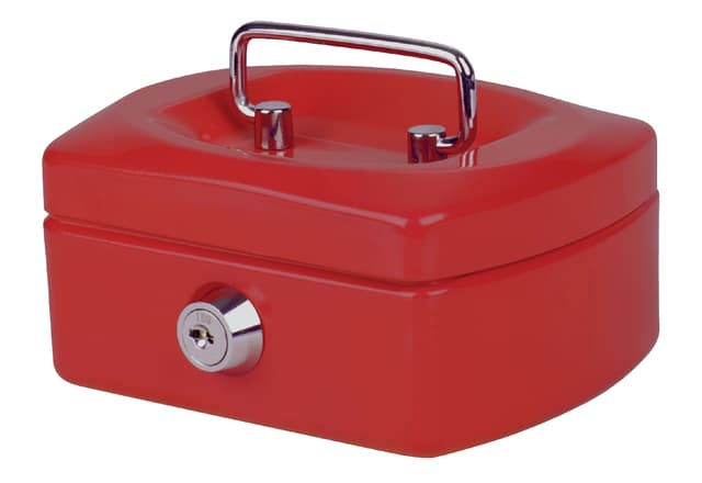 Geldkist Pavo met muntgleuf 125x95x60mm rood 3