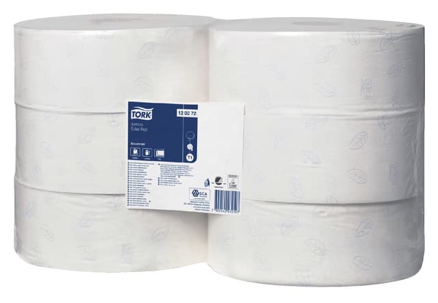 Toiletpapier Tork T1 Advanced jumbo 2-laags 360m wit 120272 2