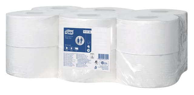 Toiletpapier Tork T2 Universal jumbo klein 1-laags 240m wit 110163 2