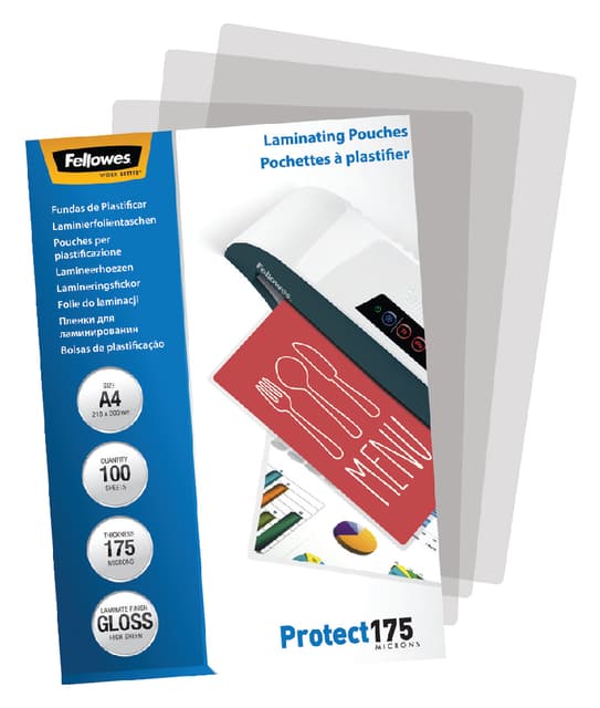 Lamineerhoes Fellowes A4 2x175micron glans 100 stuks 2