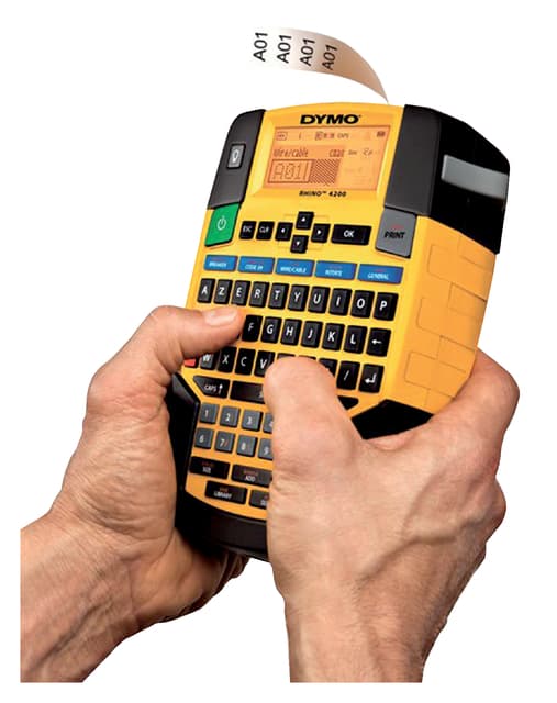 Labelprinter Dymo Rhino 4200 industrieel azerty 19mm geel 2