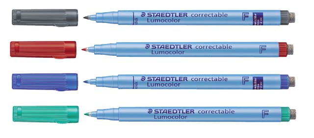 Viltstift Staedtler Lumocolor 305 non permanent correctable F blauw 2