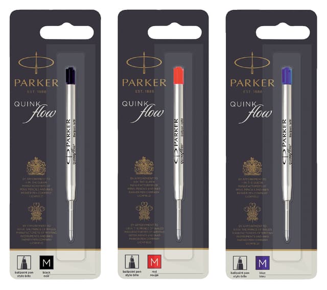Balpenvulling Parker Quinkflow medium blauw blister à 1 stuk 3