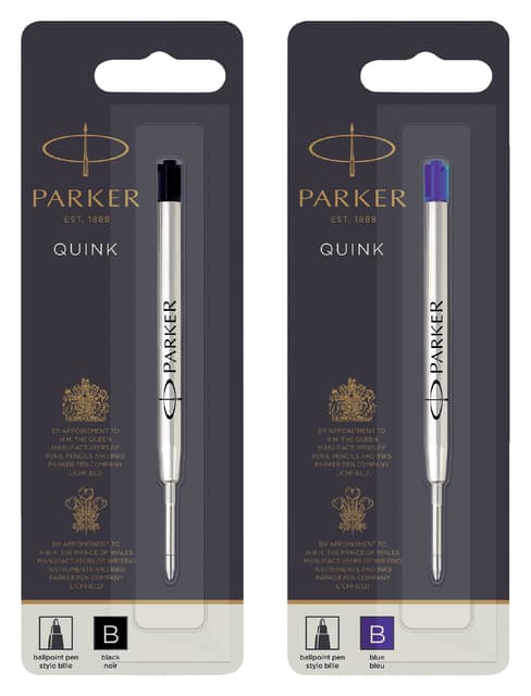 Balpenvulling Parker Quink breed zwart breed blister à 1 stuk 2
