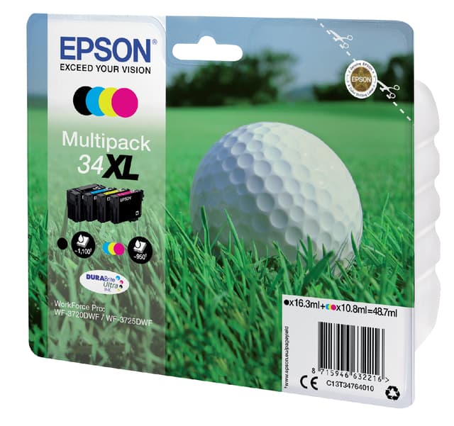 Inktcartridge Epson 34XL T3476 zwart + 3 kleuren 3