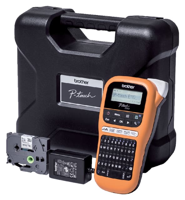 Labelprinter Brother P-touch TZe PT-E110VP draagbaar qwerty 12mm oranje 2