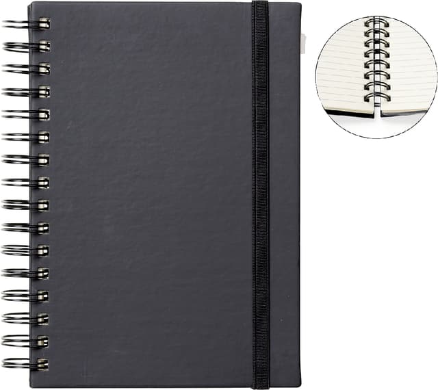 Notitieboek Quantore A5 spiraal lijn 192 pagina's 80gr zwart
