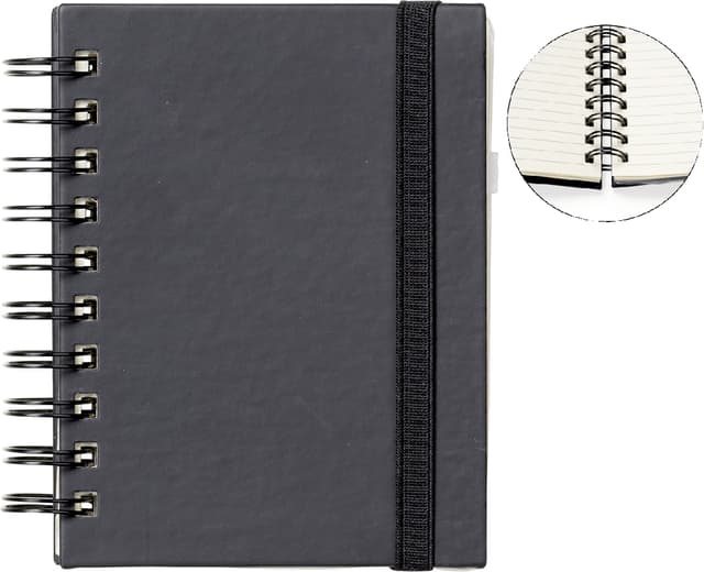 Notitieboek Quantore A6 spiraal lijn 192 pagina's 80gr zwart