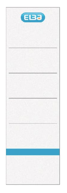 Rugetiket Elba breed 59x190mm zelfklevend wit/blauw 10 stuks