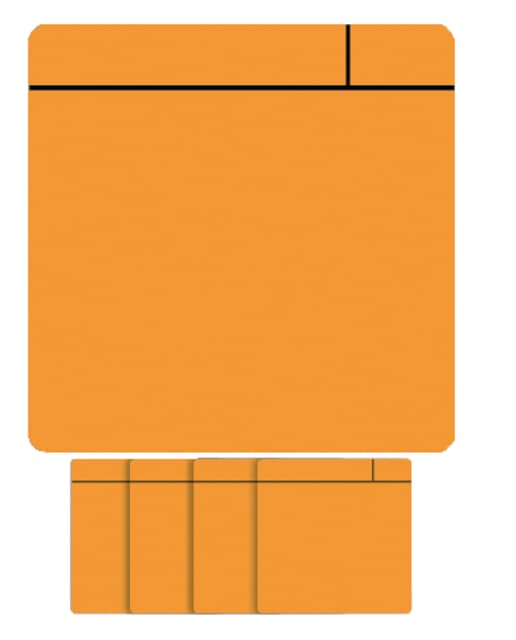 Magneet scrum 75x75mm oranje 5 stuks