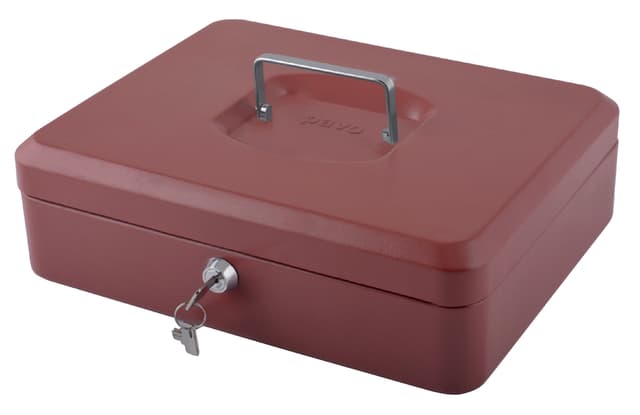 Geldkist Pavo met muntsorteerbak 300x240x90mm rood 2