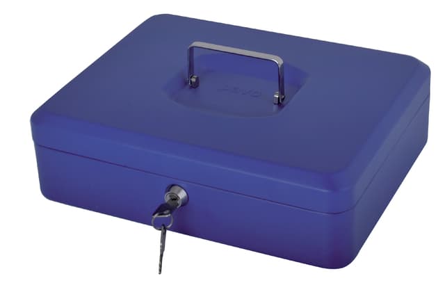 Geldkist Pavo met muntsorteerbak 300x240x90mm blauw 2