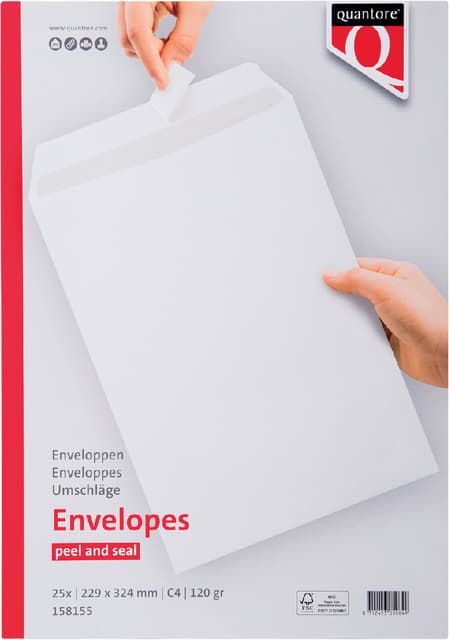 Envelop Quantore akte C4 229x324mm zelfklevend wit 25 stuks 3