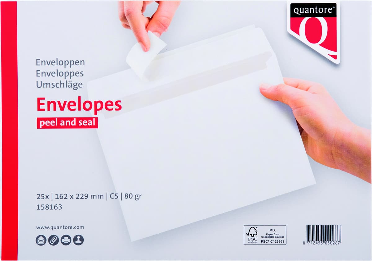 Envelop Quantore bank C5 162x229mm zelfklevend wit 25 stuks 3