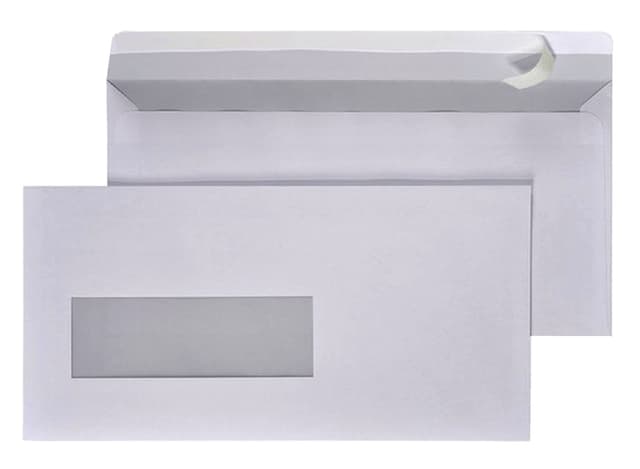 Envelop Hermes EA5/6 110x220mm venster 3x10links zelfklevend 500 stuks 2