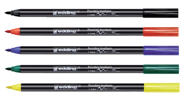 Brushpen edding 4200 porselein rood 2
